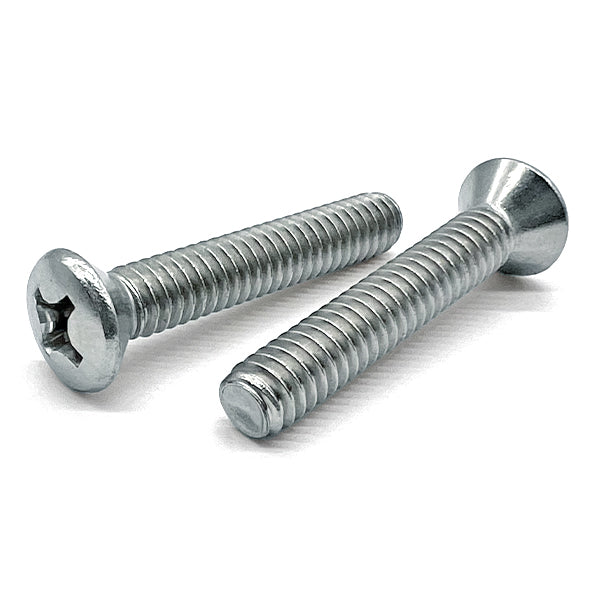 #10-24x1-1/4" Phillips Oval Head Machine Screws Zinc Clear