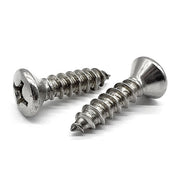 #12x1-1/4" 18-8 Stainless Steel Phillips Oval Head Type A Self Tapping Screws
