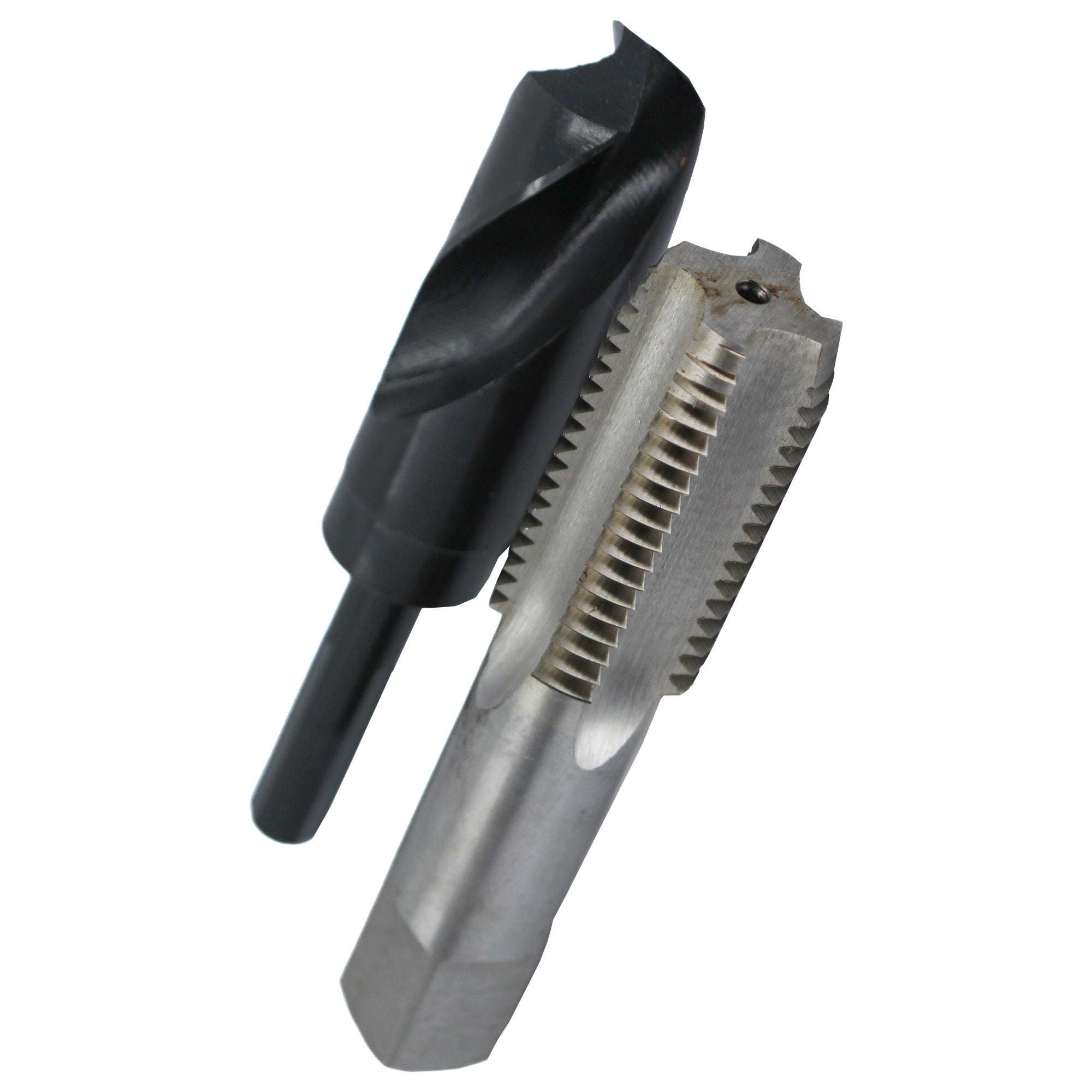 1-1/8"-12 UNF HSS Plug Tap and 1-3/64" HSS 1/2" Shank Drill Bit Kit