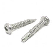 #14x1" Stainless Steel Phillips Pan Head #3 Point Self Drilling Screws