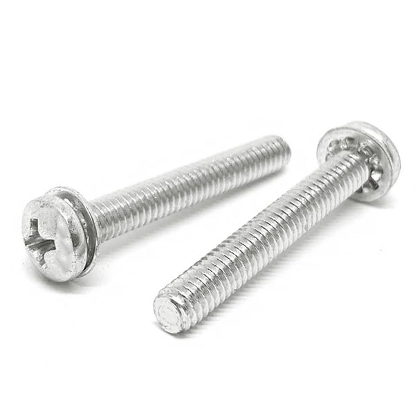 #6-32x1/2" 410 Stainless Steel Internal Tooth Sems Phillips Pan Head Machine Screws