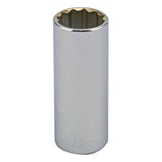 22MM - 1/2" Drive 12 Point Metric Deep Socket
