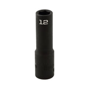 12MM - 1/2" Drive 6 Point Metric Deep Impact Socket Impact
