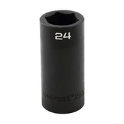 24MM - 1/2" Drive 6 Point Metric Deep Impact Socket Impact