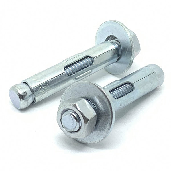5/16-18x1-1/2" Sleeve Anchor w/ Hex Nuts & Washers Zinc Clear Steel