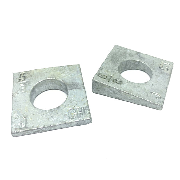 7/8 X 2" Square Beveled Washer Malleable Iron Hot Dip Galvanized