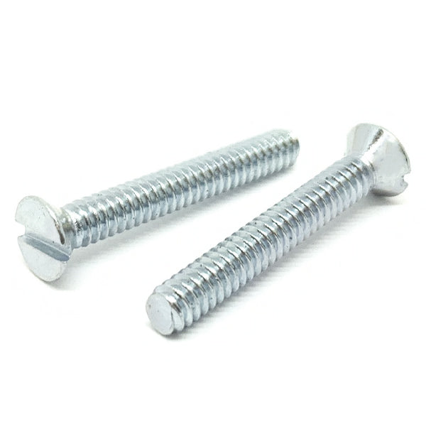 #6-32x3/8" Slotted Flat Head Machine Screws Steel Zinc