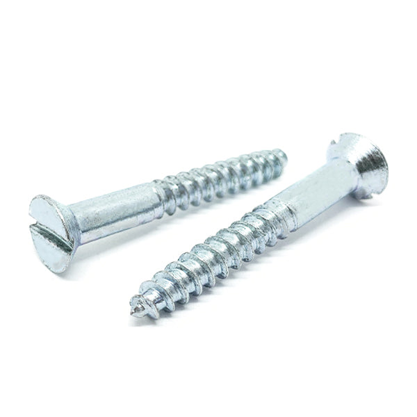 #8x3" Slotted Flat Head Wood Screws Zinc Clear