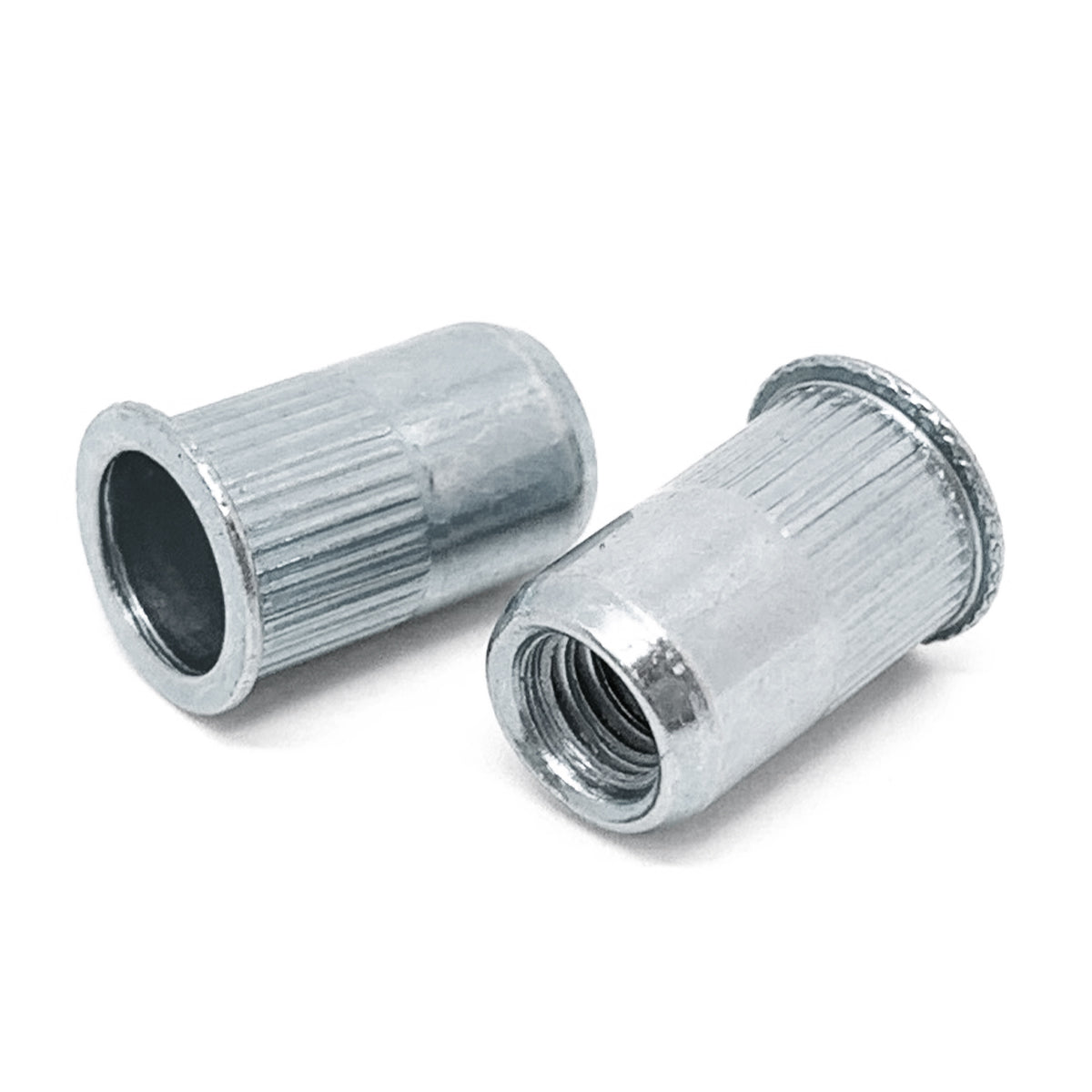 #8-32 (.020-.080) Aluminum Small Flange Knurled Body Rivet Nut