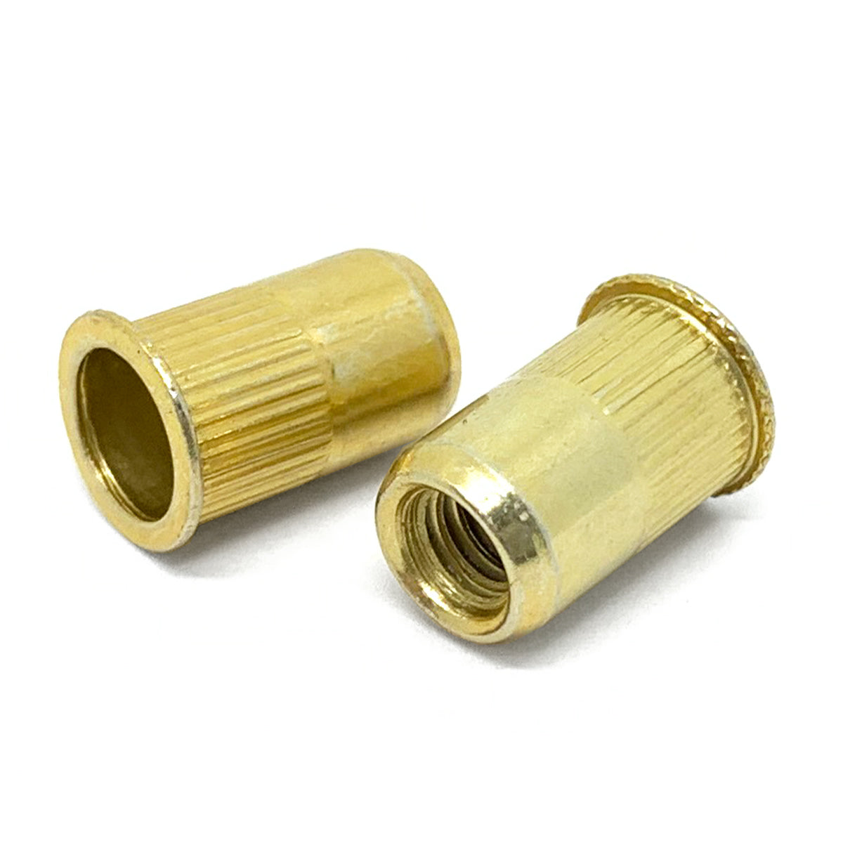 M5-0.8 L (.130-.225) Steel Small Flange Knurled Body Rivet Nut Zinc Yellow