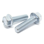 3/8-16x2" Grade 5 Serrated Hex Flange Bolts Zinc Clear