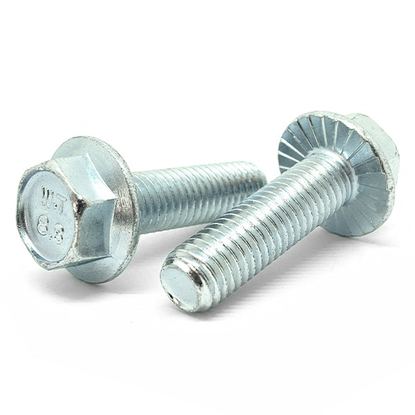 M8-1.25x35 Class 8.8 Hex Serrated Flange Bolts Zinc Clear