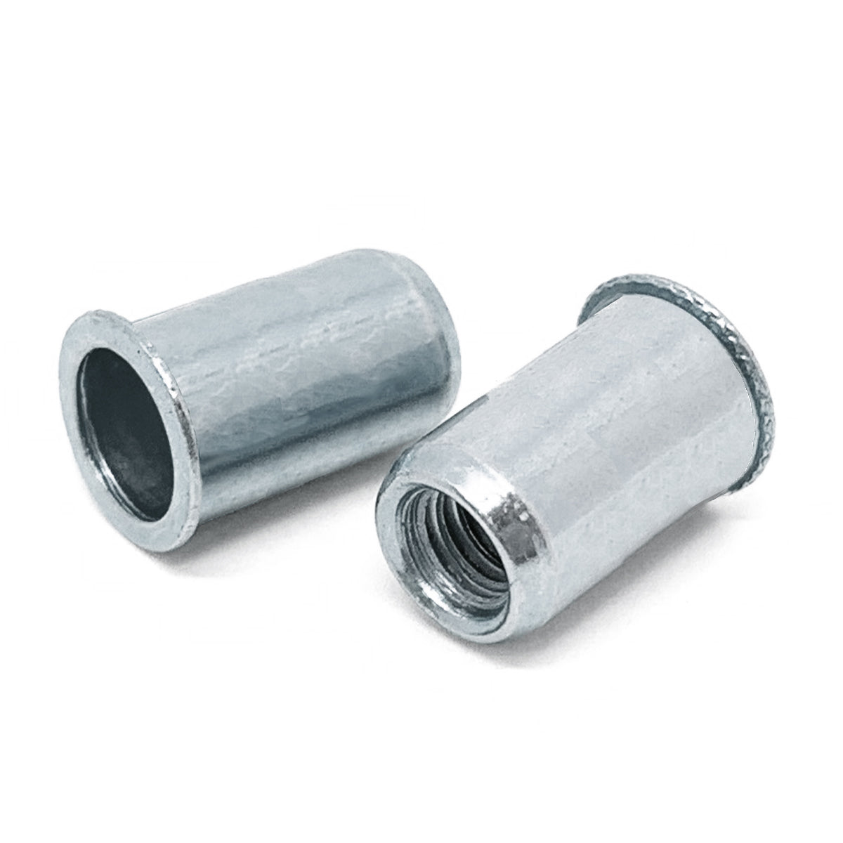 #10-32 (.020-.130) Steel Small Flange Smooth Body Rivet Nut Zinc Clear