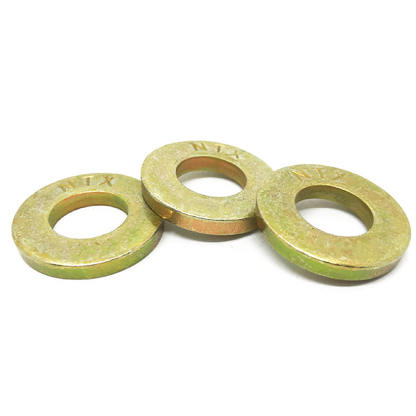 3/8" SAE Grade 8 Extra Thick Flat Washers Zinc Yellow