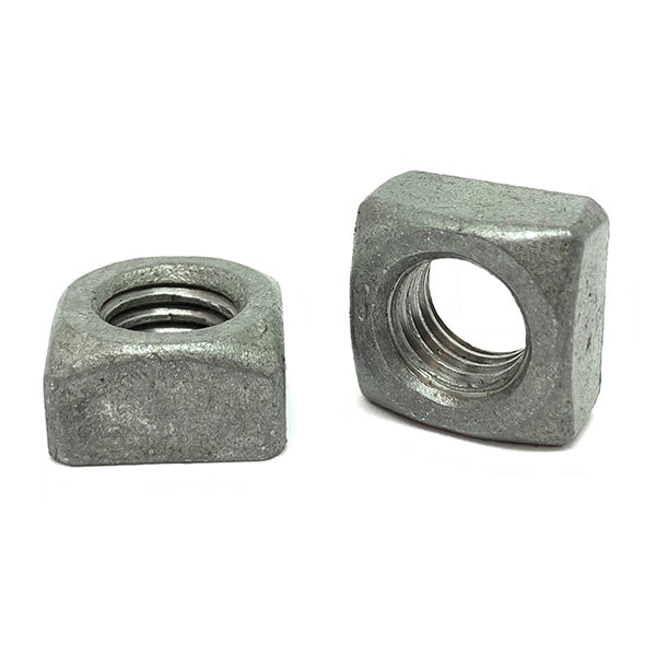 1"-8 Steel Square Nuts Galvanized
