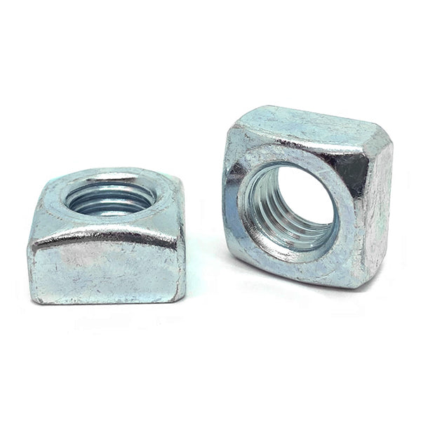 1/4"-20 Steel Square Nuts Zinc Clear