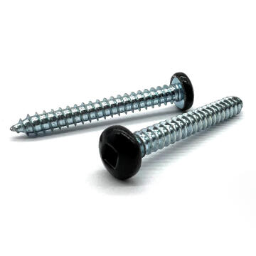 #8x1" Pan Head Square Drive Type AB Sheet Metal Screw Black Painted Head Zinc