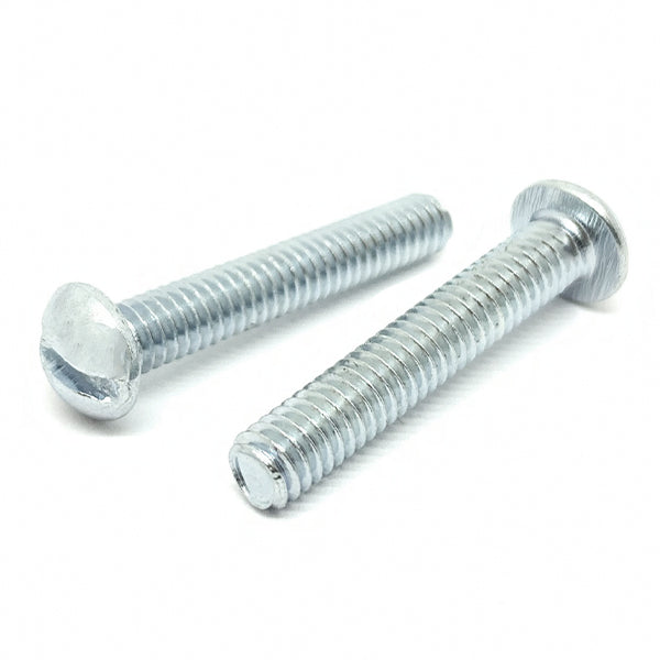 5/16-18X2" Slotted Round Head Machine Screws Steel Zinc
