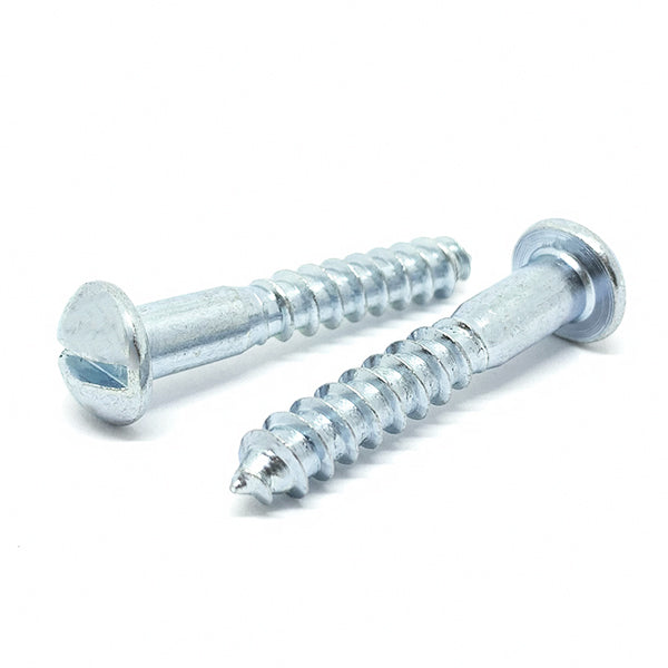 #14x1" Slotted Round Head Wood Screws Zinc Clear