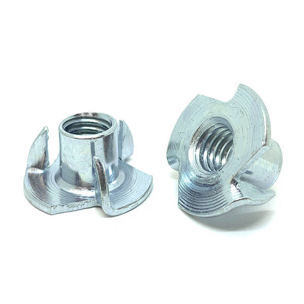 #8-32x1/4" Steel 3 Prong T Nuts Zinc Clear