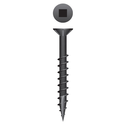 #8 Strong-Point Flat Head w/Nibs 8 x 1-1/4, SQ, Type '17', Black Oxide