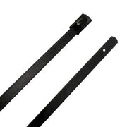 20.4" 150lb 316 Stainless Steel Zip Cable Tie Black Polyester Coated