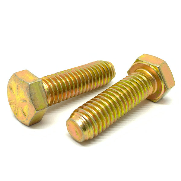 3/4-16x2-1/4" Hex Head Cap Screws Grade 8 USA Zinc Yellow