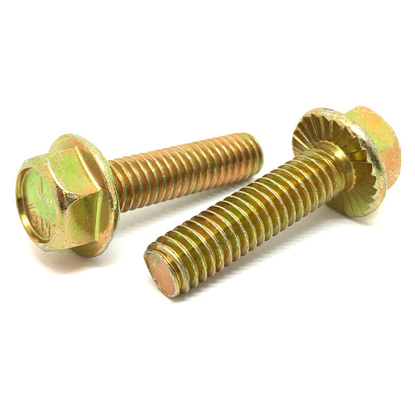 1/4-20x1-1/2"   Grade 5 Serrated Hex Flange Bolts Zinc Yellow
