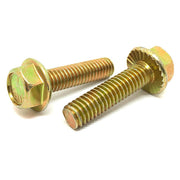 1/4-20x3/4"  Grade 5 Serrated Hex Flange Bolts Zinc Yellow
