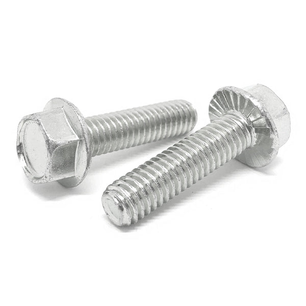 3/8-16x1-1/4" 18-8 Stainless Steel Serrated Hex Flange Bolts