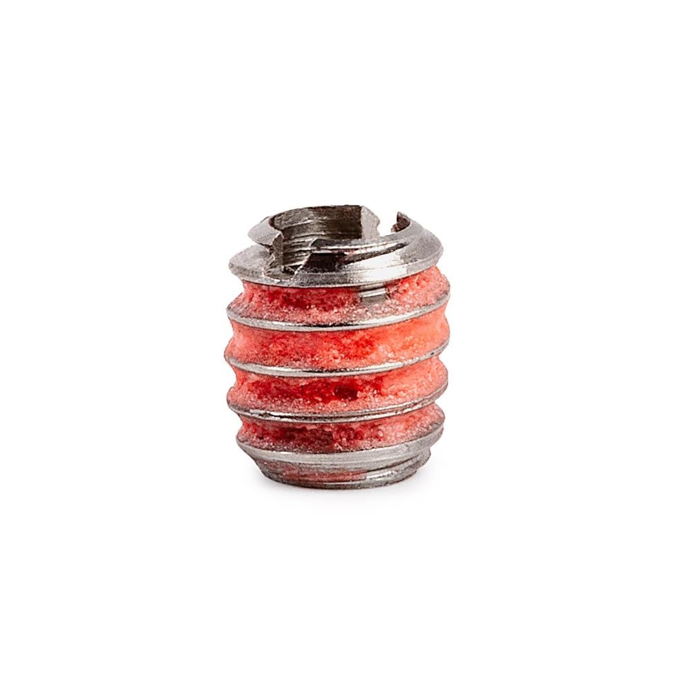 #6-32 x 1/4"-20 Stainless Steel Standard Wall Thread Insert for Metal w/ Red Loctite
